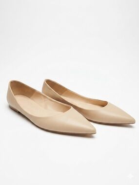 Mimosa Nude Beige Leather Pointed Toe Ballet Flats Size 11 Really Clean